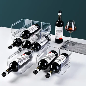 Clear червено вино рафт вино бутилка багажник хладилник съхранение организатор може бира напитка бутилка съхранение рафт вино бутилка притежателя багажник