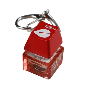 Clicky ключодържател механични ключове тестер LED светлина червен keycap стрес облекчение J60A