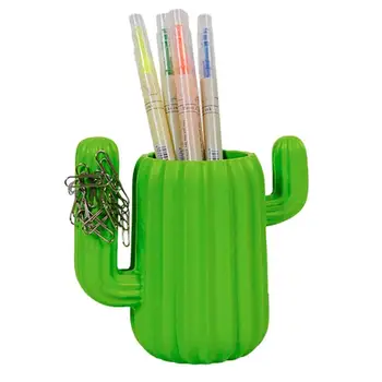 Creative Cactus Pen Holder Многофункционален работен плот за съхранение грим четка кутия молив организатор пот канцеларски