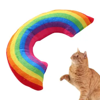 Creative Cat Mint Pillow Rainbow Catnip Plush Toy Catnip Cat Interactive Toys Rainbow Pet Cat Kitten Toy Pet Supplies