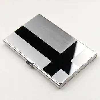 Creative визитка притежателя неръждаема стомана алуминий метална кутия капак кредитни мъже лична визитка случай портфейл сребро 1PC