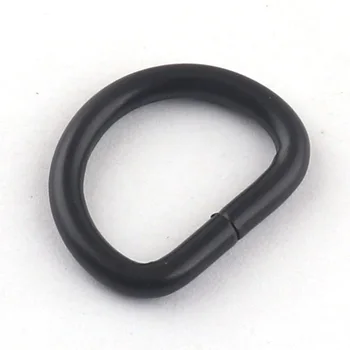 D-образни метални катарами - 17mm/черен/половин D-пръстен пръстени, регулиране и ремъци връзка-10pcs