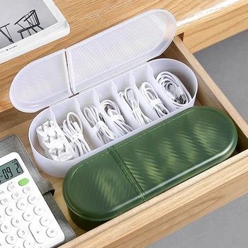 Data Cable Storage Box Cable Charger Organizer Storage Box Electronic Accessories Case for Desk Drawer Cord Storage Organizer