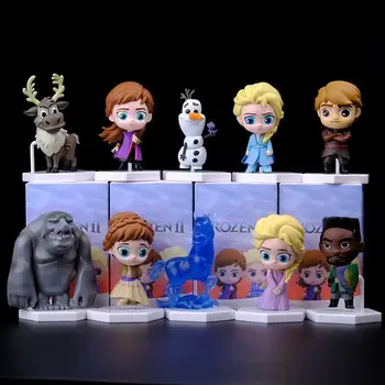 Disney New Frozen 2 Anna Elsa Екшън фигури Kristoff Olaf Модел Dolls Колекция Tos За момичета размер 5-11cm