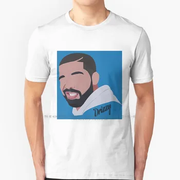 Drake ( Drizzy ) Плакат T Shirt Cotton 6XL Lil Dicky White Rap Music Cool Fresh Retro Blue