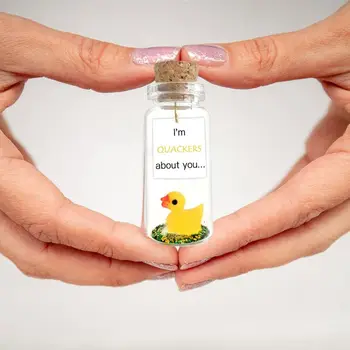 Duck Duck Wishing Bottle Красива чаша Аз съм квакери за вас... Декоративни желание бутилка мини желание стъклена бутилка стая