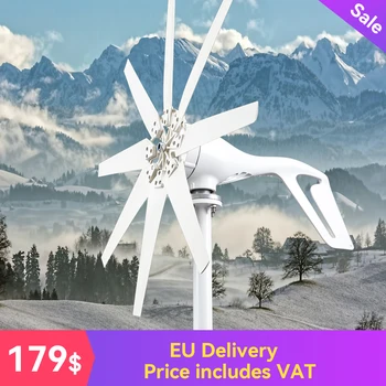 EU 5days доставка безмитен 2kw вятърна турбина генератор 8 лопатки 12v 24v 48v вятърни мелници с MPPT контролер за зареждане за домашна употреба