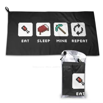 Eat Sleep Mine Повторение Персонализирани меки спортни кърпи Начало Открит сън Повторение