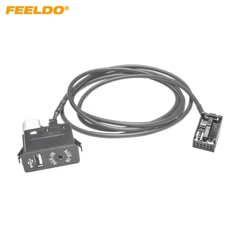 FEELDO Car Radio AUX-In Socket 12PIN Plug AUX адаптер за BMW MINI Cooper E39 E53 X5Z4 E85 E86 X3 E83 Кабелен аудио кабел