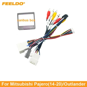FEELDO кола 16pin аудио окабеляване сноп с Canbus кутия за Mitsubishi Pajero Aftermarket стерео инсталация тел адаптер