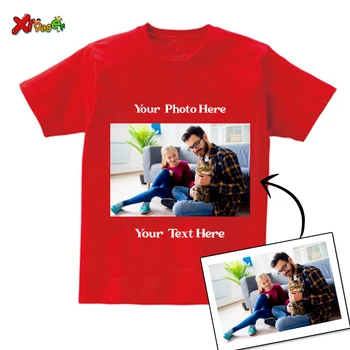 Family and Puss Photo T Shirt Kids Photo Shirt Custom with Photo T-Shirt Family Custom Picture T Shirts Outfits Custom Picture