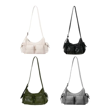Fashion Crossbody чанта универсални чанти пътуване чанта за момиче жени голям капацитет рамо чанта мулти-джоб плътен цвят чанти