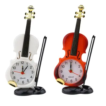 Fiddle кварцов будилник уникален инструмент форма таблица часовник студент цигулка за подарък Начало декор бюро пластмасови занаятчийски декорации