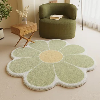 Flower форма килим детска читалня килим спалня компютър въртящ се стол подова настилка нехлъзгащи меки кашмир имитация килим
