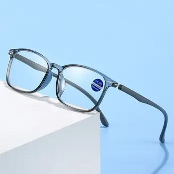 Full Square Frame очила за четене Мъже Anti Blue Light Бизнес Пресбиопия Оптични Eyegalsses Urltra-Light защита на очите