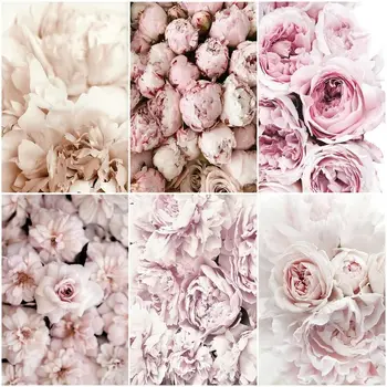 GATYZTORY Снимки Розова роза цветя по номера Ръчно рисувани комплекти за оцветяване Платно Живопис с маслени бои DIY подарък за декорация на дома