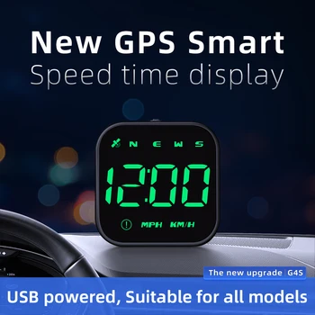 GPS скоростомер HUD кола Head-up дисплей за скорост Предупреждение за скорост Mini 2.5-инчов LED с GPS компас скоростомер умора шофиране напомняне