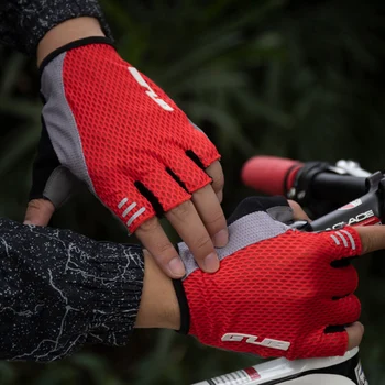 GUB шок колоездене ръкавици дишаща мрежа ликра дишаща половин пръст ръкавици против хлъзгане спортни ръкавици за мъже жени