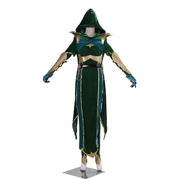 Game Mortal Kombat Cosplay Jade Green Version Combat Outfit Възрастни жени Хелоуин карнавал секси игра костюм
