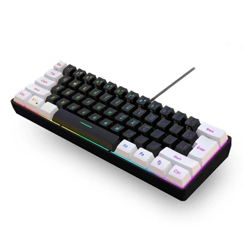 Gaming клавиатура RGB LED подсветка ергономичен рационализиран дизайн клавиатура 61 клавиши