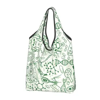 Germ Science Чанта за пазаруване на хранителни стоки Funny Shopper Tote Shoulder Bags Big Capacity Portable Chemistry Lab Tech Handbag