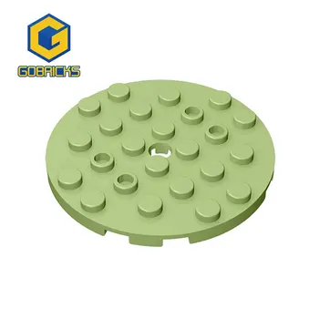 Gobricks 10PCS MOC тухлена плоча кръгла 6 x 6 с отвор съвместим с LEGO 11213 детски Сглобява блокове Образователни играчки