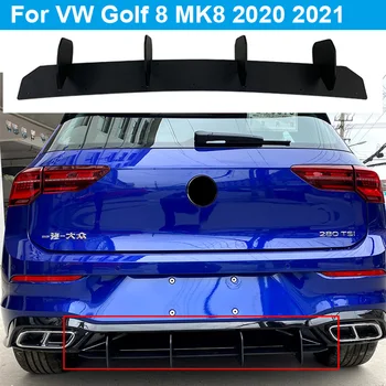 Golf8 Автомобилна опашка броня дифузьор спойлер устна защита задна броня протектор странични сплитери долната устна за VW Golf 8 MK8 2020 2021