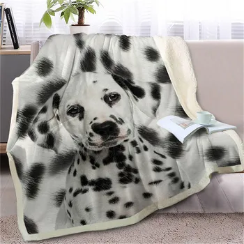 HX Модни животински кучета одеяла Далматински бувие де Фландрия руски териер 3D отпечатани хвърлят одеяло зимни плюшени юргани