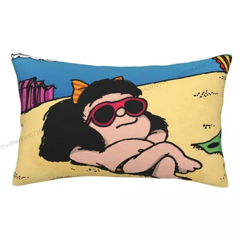 Harajuku Печатна калъфка за възглавница Mafalda Cartoon Comic Backpack Coussin Covers Kawaii Home Decor Pillowcase