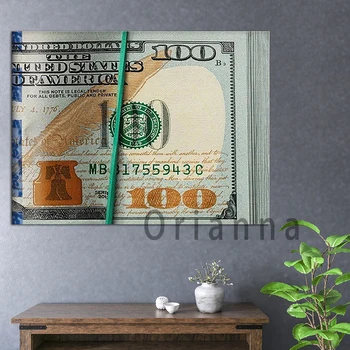 Hd отпечатъци живопис стена произведения на изкуството нови пари 100 долара банкнота мотивационни модулни платно плакат Начало декор Living офис фон