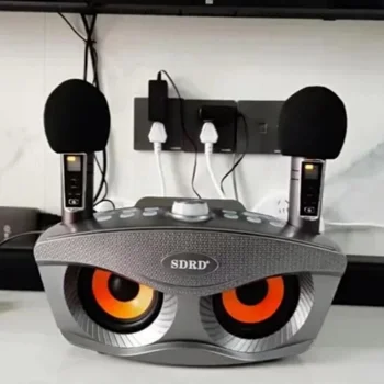 High Power Multifunctional caixa de som Bluetooth Audio Integrated Machine Owl Home KTV Безжичен микрофон Ultra Long Range