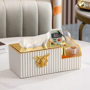 High end light luxury tissue box, домашен хол, масичка за кафе, KTV, бар, чекмедже против падаща хартия, многофункционален дистанционен конт