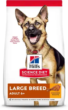 Hill's Science Diet Суха храна за кучета, Голяма порода Възрастен 6+ Старши, Пиле, Ечемик & Ориз Рецепта, 33 фунта. Чанта