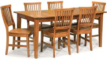 Homestyles Изкуства & Занаяти 7 Piece Трапезария, Дъб трапезна маса комплект маса за хранене комплект 6 стола