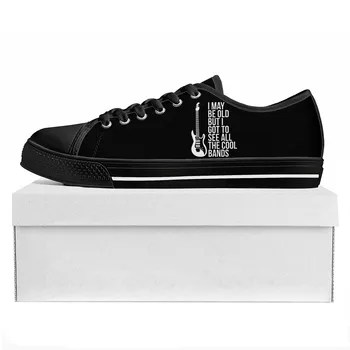 I May Be Old But Band Low Top Sneakers Mens Womens Teenager High Grade Black Canvas Sneaker Couple Shoes Tailor-Made Shoes