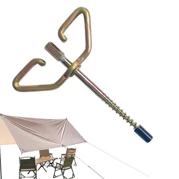 Ice Shanty Anchors Метални къмпинг колове с гумено защитно покритие Универсален риболовен комплект Спирални шипове за палатки за къмпинг