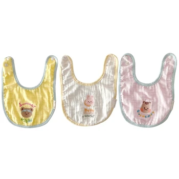 Infant Drooling Bib Lovely Burp Cloths for Babies Shower Gift Cotton Saliva Towel Cartoon Baby Bibs for Newborn Boy Girl 0