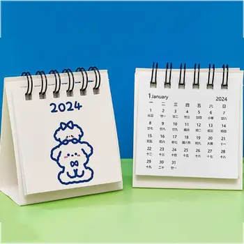 Ins 2024 Календар Изящен сладък карикатура карикатура бобина бележник мини мини настолен календар офис