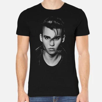 Johnny Depp Нова мъжка тениска Черно облекло 3-A-033