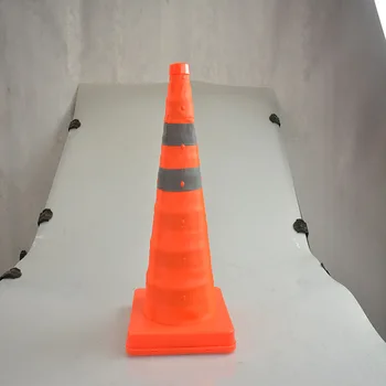 KOOJN Сгъваема и прибираща се безопасност отразяващ конус сладолед барел аварийна светлина триъгълна предупредителна бариерна колона