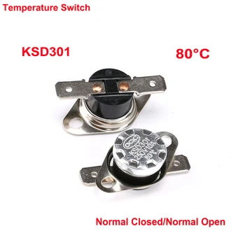 KSD301 80 градуса биметален термостат Температурен превключвател Нормално отворен / Нормално затворен 80C Термостат Контрол