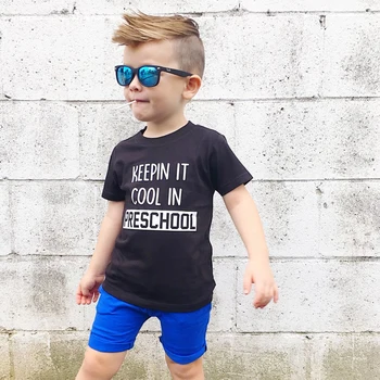 Keepin' It Cool In Preschool Tee for Kids Back To School Shirt Summer Fashion Short Sleeve Funny Toddler Shirts Graphic Tshirt
