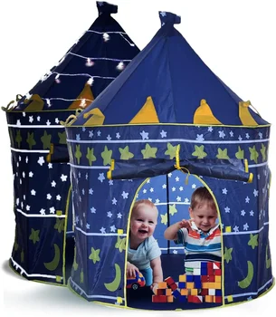 Kids Play Tent with Star Lights Калъф за носене Детски замък Playhouse Boys Girls Indoor Outdoor play house for children