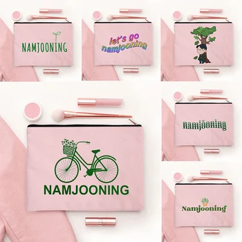 Kpop Естетична чанта за съхранение Namjooning графични козметични чанти Организатор на пътувания Mujer Bolsas въздушна възглавница червило гривна съединител