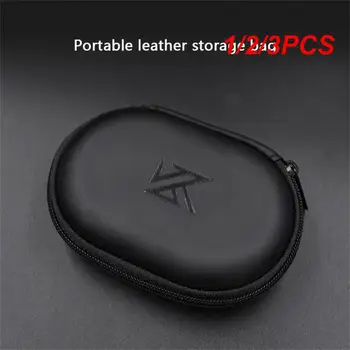 Kz чанта за съхранение на слушалки PU кожена чанта преносима водоустойчива прахоустойчива антишокова цифрова жична чанта за защита на слушалките