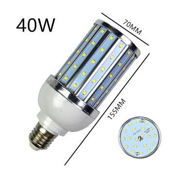 LED крушка Алуминиева обвивка лампа 40W 110V 220V E14 E26 E27 E39 E40 B22 LED царевица светлина улична лампа Cool топло бяло