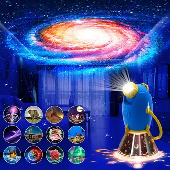 LED планетариум Галактически проектор за нощна светлина 360° Завъртете звездното небе Нощна лампа за детска спалня Домашна стая Детски играчки за рожден ден