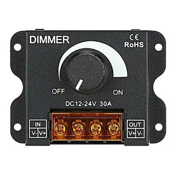  LED светлинен регулатор DC 12-24V 30A / Без строб с копче превключвател LED светлина бар яркост регулатор димер