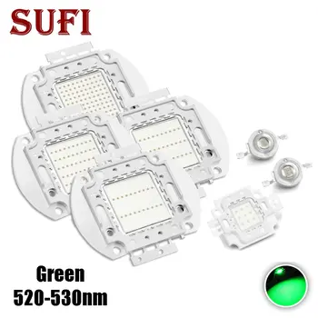 LED чип зелен 520-530nm 1W 3W 5W 10W 20W 30W 50W 100W LED светодиодна светлина Светодиодни светлинни мъниста за крушка за лампа с осветление