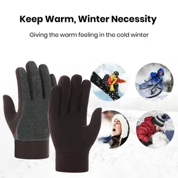 Lady дебели ръкавици премия дамски зимни ръкавици за колоездене удебелени ветроупорни противоплъзгащи външни съоръжения за максимална топлина